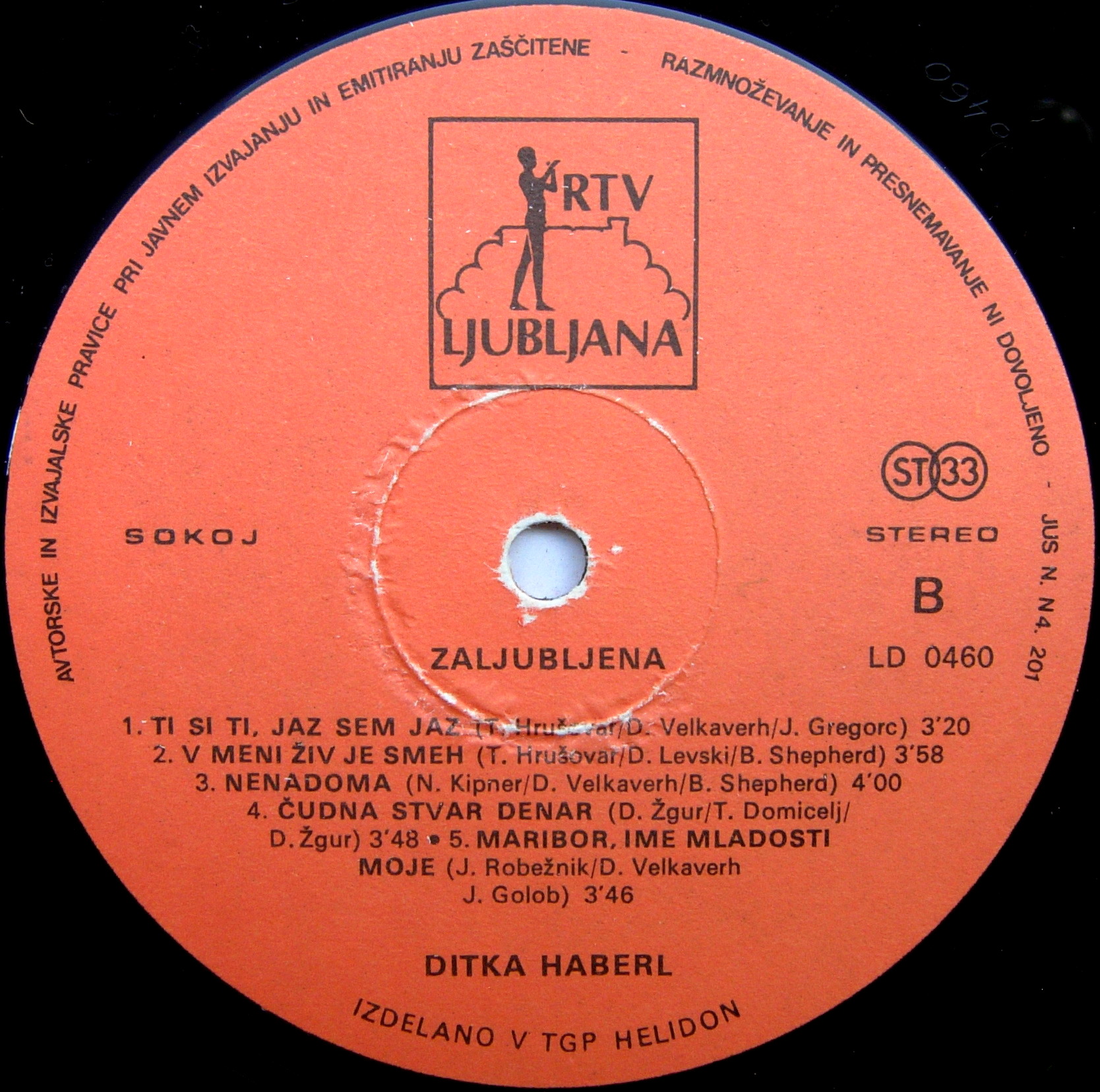 Ditka Haberl Zaljubljena 1979 LP B